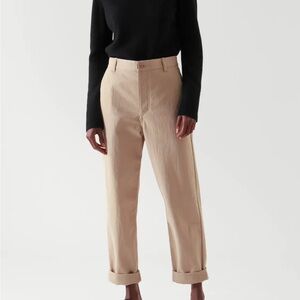 COS Relaxed Fit High Rise Straight Leg Chino Trousers